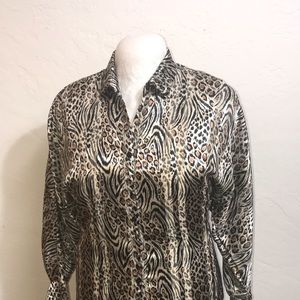 An Na Fashion Size 22 Button Down Satin Top